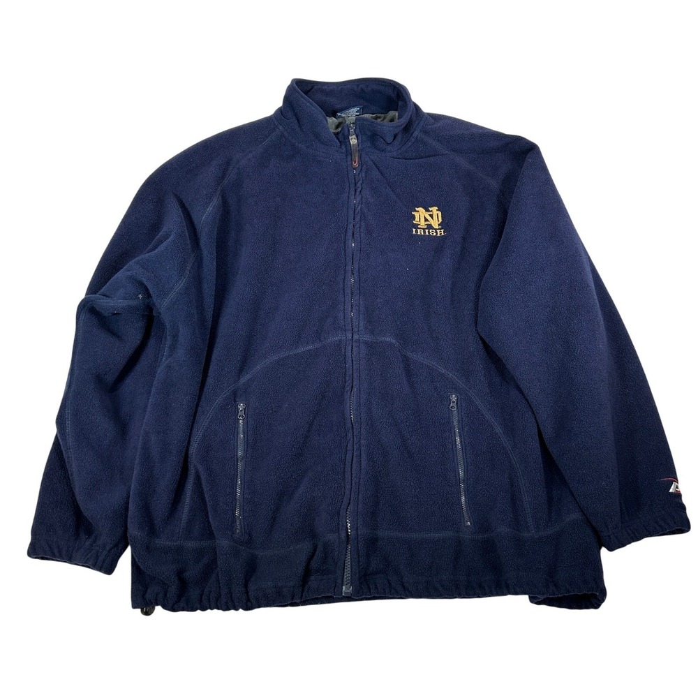 Pro Player Notre Dame Fighting Irish Fleece Jacket Mens 2XL Navy Blue Full Zip
